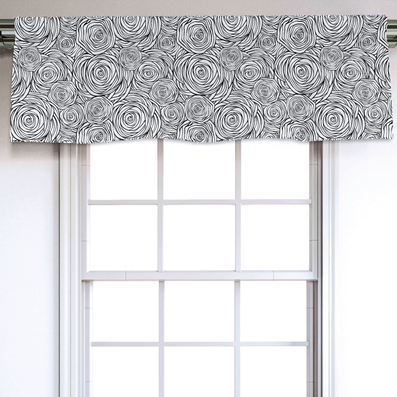 Sateen Floral Ruffled Window Valance