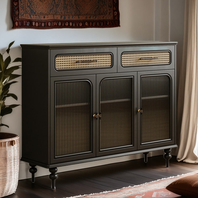 Buffet rétro en bois avec rangement élégant