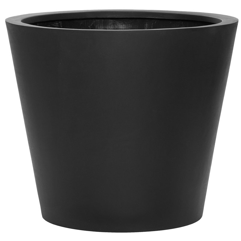 Pot à fleurs en pierre Ahsia, H 22,8 po x l 22,8 po x P 19,7 po, Noir