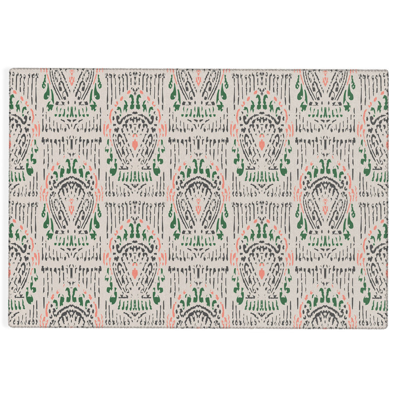 Damask Indoor / Outdoor Rug, Rectangle 8' x 12'