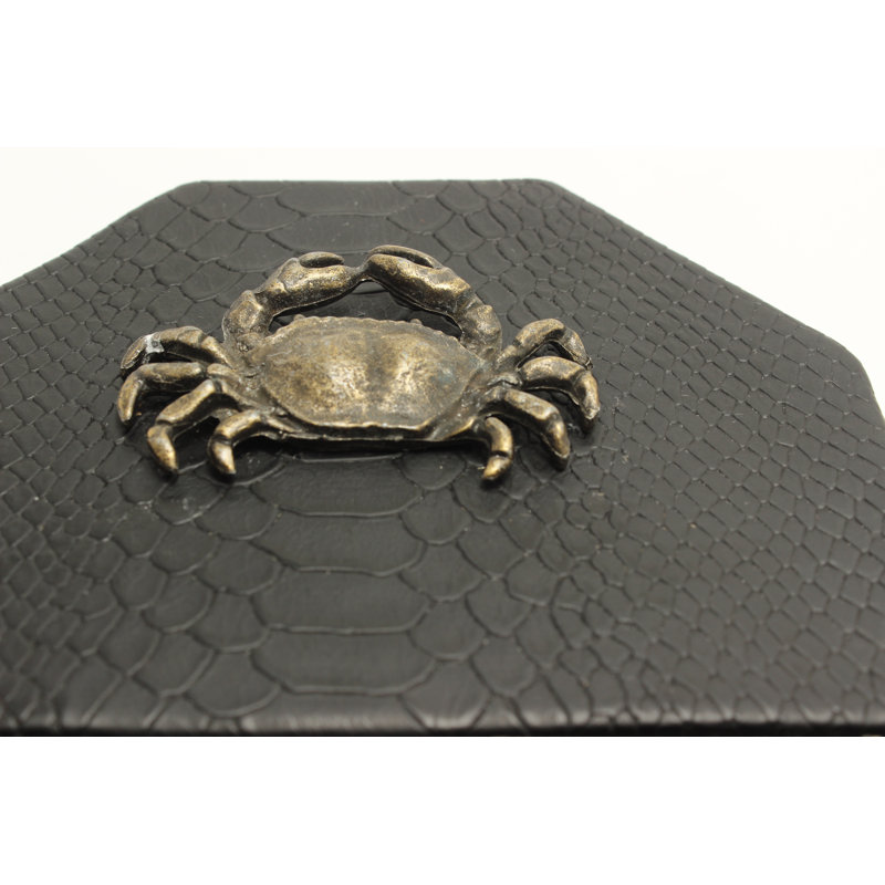 Crab & Snakeskin Napkin Holder, Black