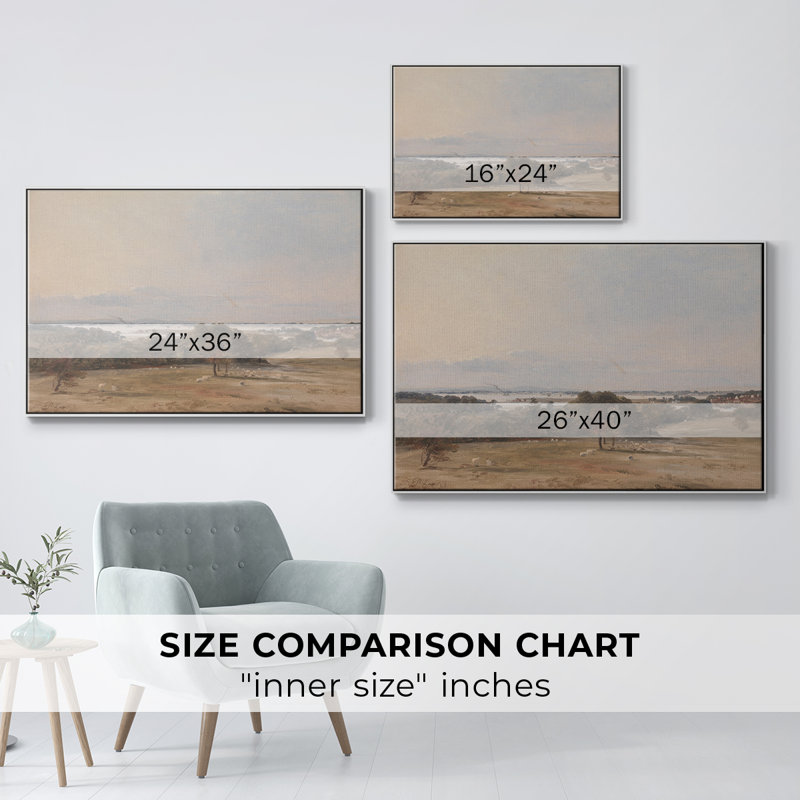 Paysage rétro - CDXCI - reproduction de cadre flottant sur toile, Blanc, H 17 po x l 25 po