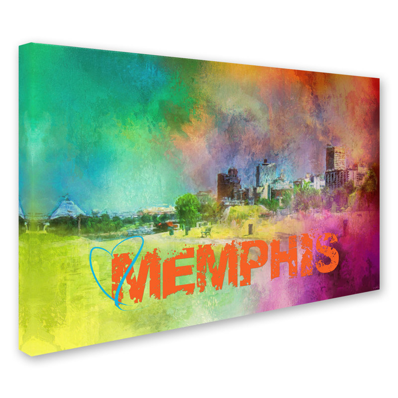 Vidur «Sendre Love to Memphis», reproduction d'impression sur toile tendue, H 30 po x l 47 po