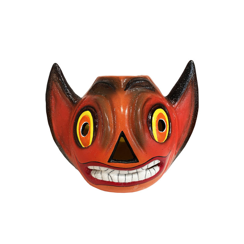  Devil Head Orange Candy Container Collectible