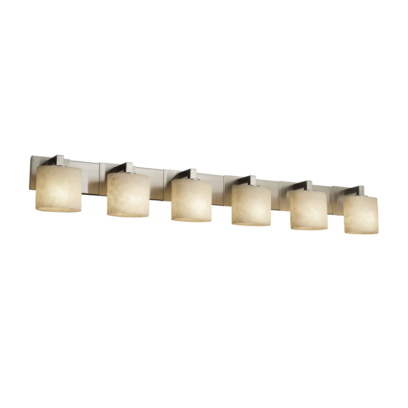 Éclairage pour meuble-lavabo modulaire 6 lumières Ainka, Bronze foncé, Ovale