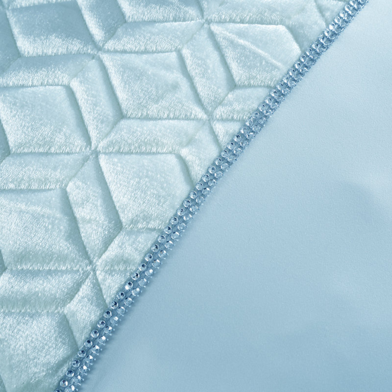 Polyester Solid Colour Duvet Cover with Pillowcases, Double Duvet Cover + 2 Standard Pillowcase, Duck Egg