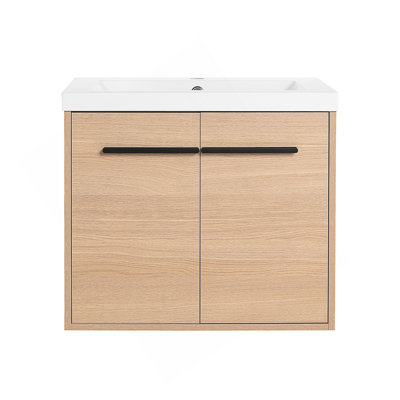 Ensemble de meuble-lavabo 24 po avec lavabo à poser en résine, ensemble d'armoire de salle de bain 2 portes