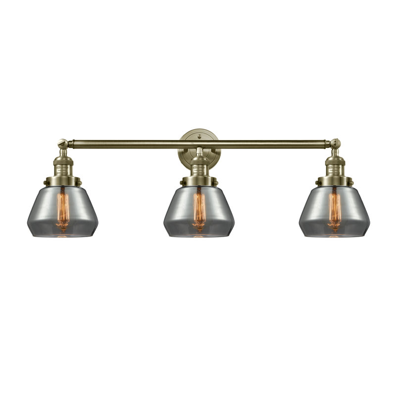 Éclairage de salle de bain à intensité variable 3 lumières Chill, Laiton antique, Plaqué couleur fumée, Ampoule non incluse