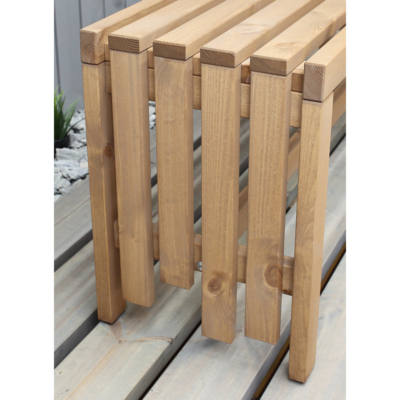 Madhav Solid Wood Pine Outdoor Bench, Nutoil