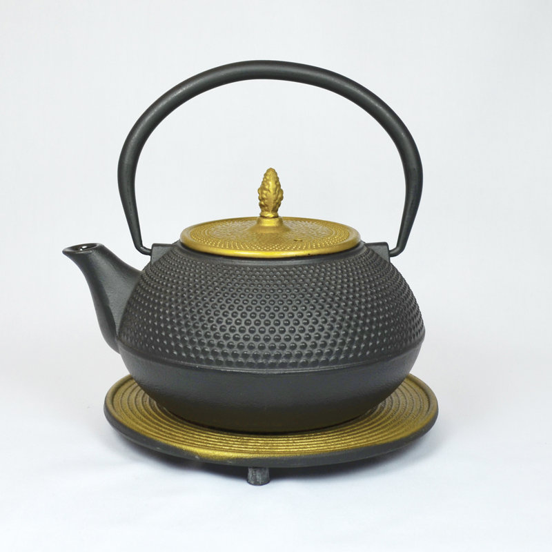 Cloelia 1.2 L Stovetop Safe Teapot, Black/Yellow