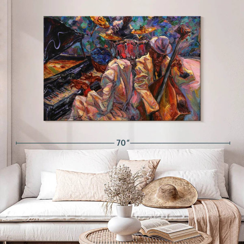 " Jazz Band Musicians ", 34" H x 51" W x 1.25" D