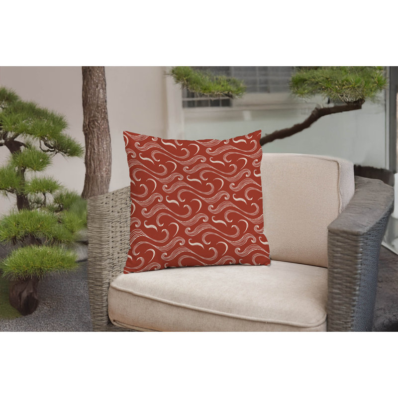 Coussin décoratif océan, Brique argile géométrique, Carré 20 po