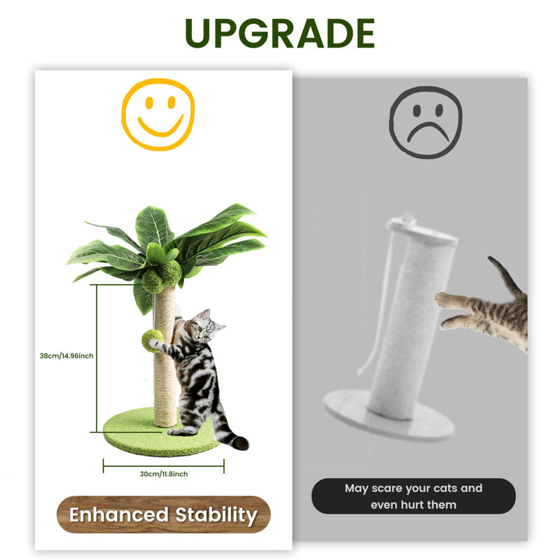 Scratching Post, Green, 14.96" H x 11.81" W x 11.81" D