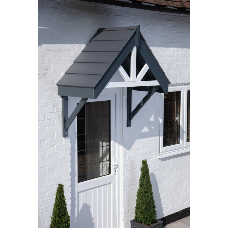 Coudersport Deluxe Door Canopy, Dark Grey