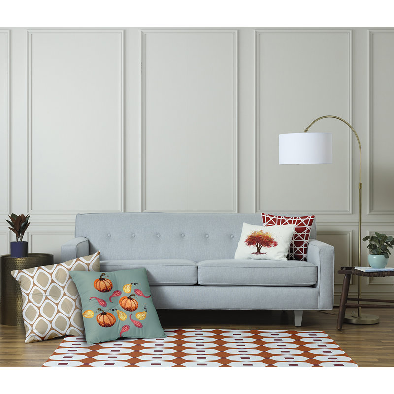 Coussin 321_Gourds Galore Fall Design, Vert, 26 po x 26 po