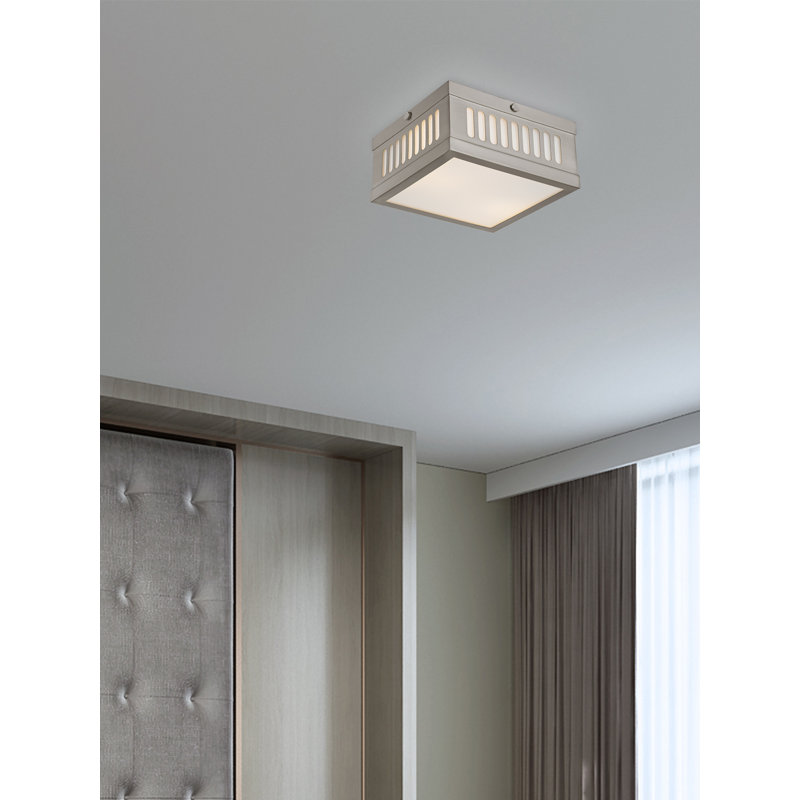 Alix Glass Flush Mount, Brushed Nickel