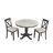 Rectangular Modern Dining Set with Solid Wood Chairs and MDF Tabletop, Seats 4, Soft Gray