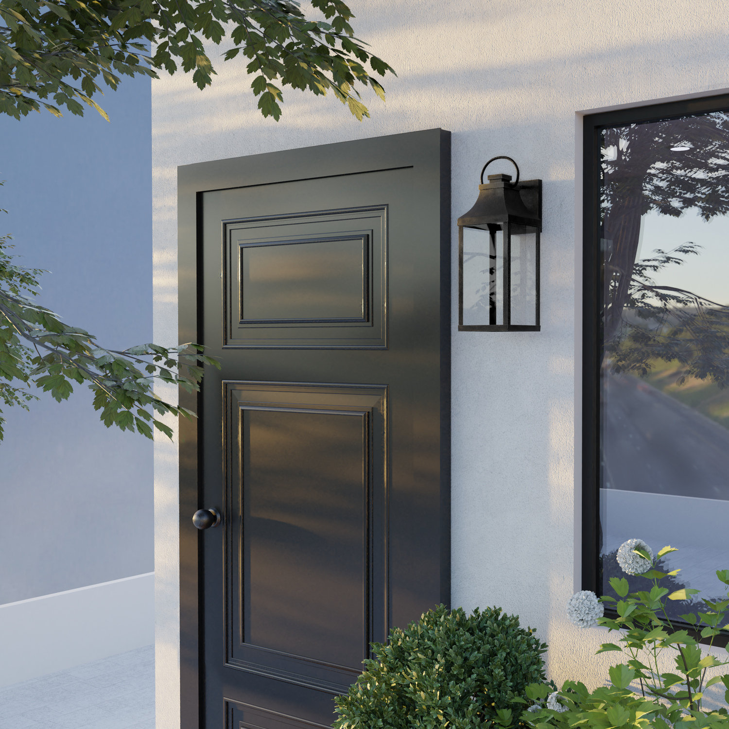 Parker Single Light Outdoor Wall Light, Black
