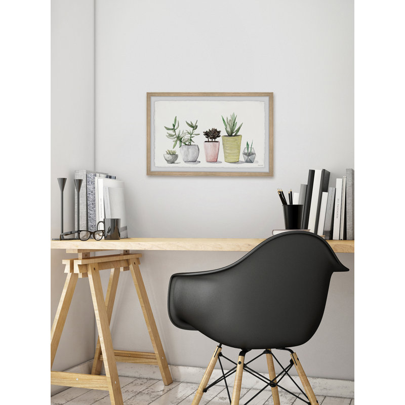 Stylish Succulent Pots 1 Piece Single Picture Frame Painting, 20 cm H  x 30 cm W