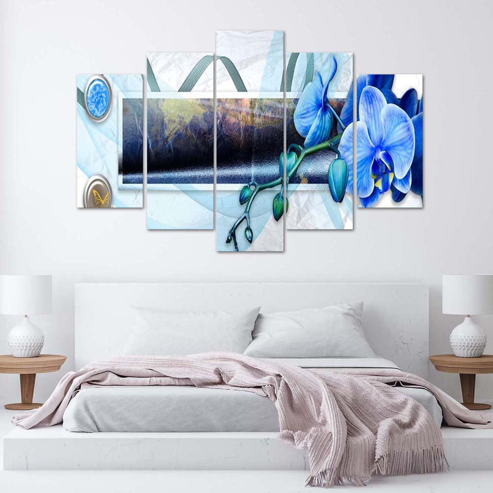 Leinwandbild Blue Orchid Abstract