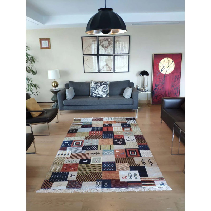 Tapis Masanao avec envers antidérapant, Carré 5 pi 11 po