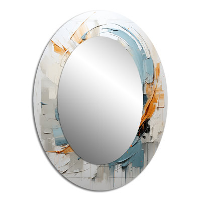 Whispering Motion - Miroir mural ovale jaune