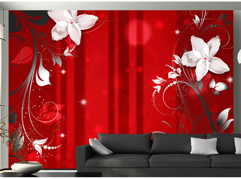 Flowering Scarlet Wallpaper, 2.10m L x 300cm W