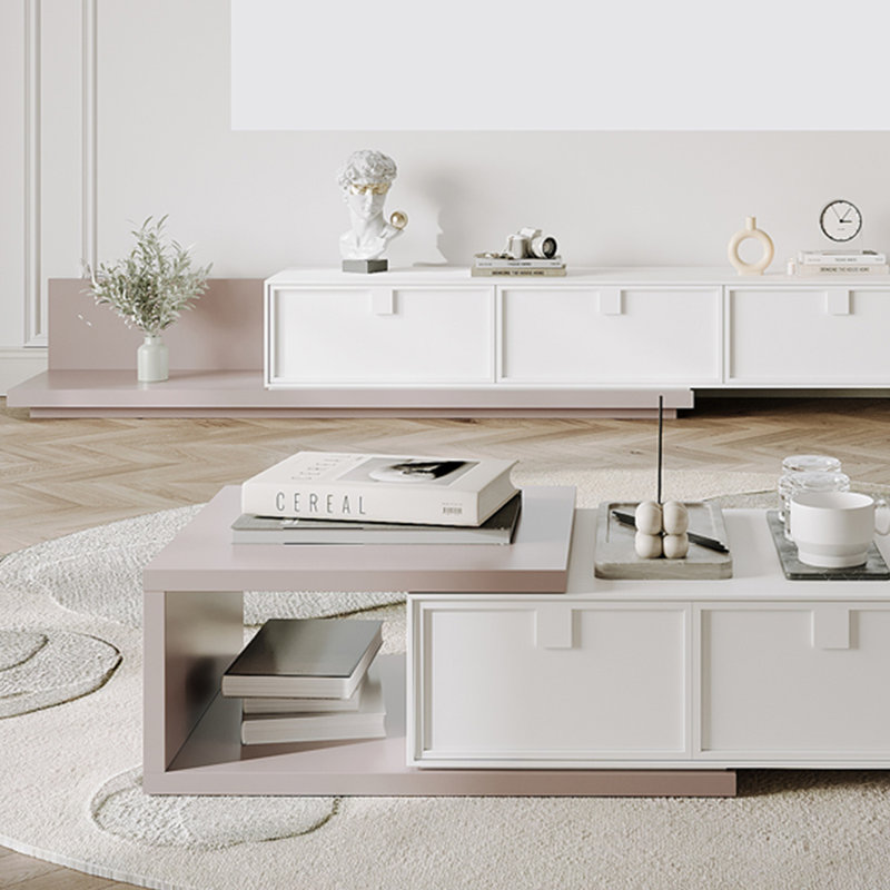 Table basse rétractable moderne en bois