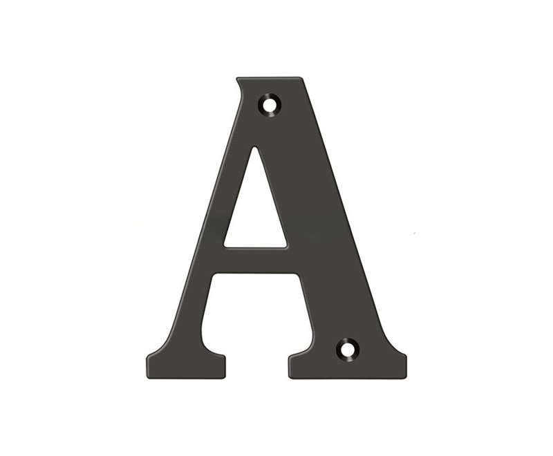 4" H Brass House Letter, Oil-Rubbed Bronze, A