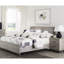 Lit double pleine grandeur gris - rayé avec finition bicolore et mobilier moderne-2137848672