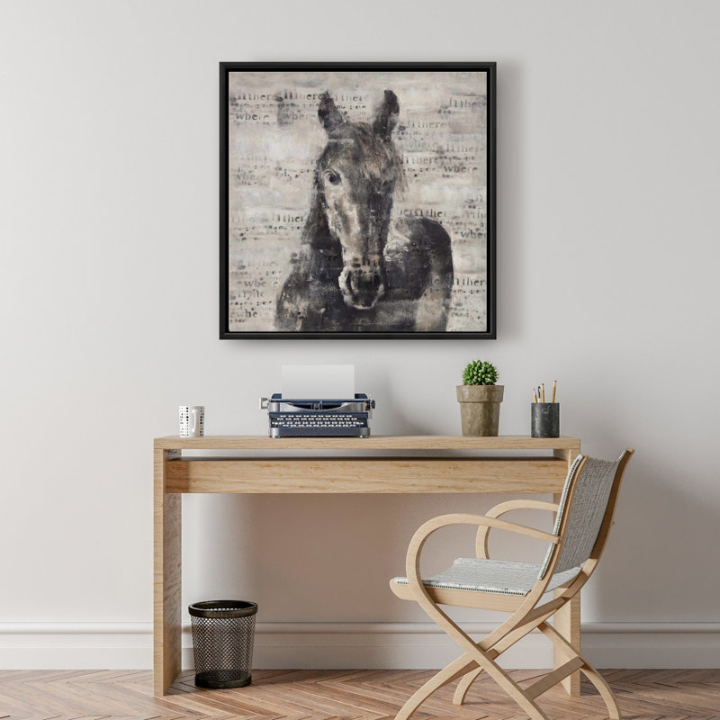"Cheval abstrait avec typographie"