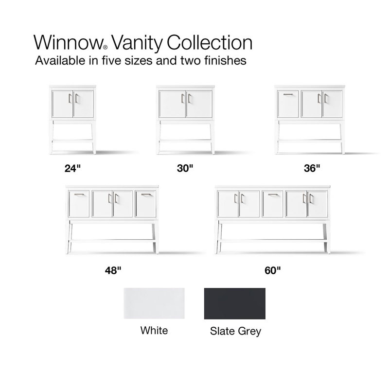 Winnow 48-In Bathroom Vanity Set, White