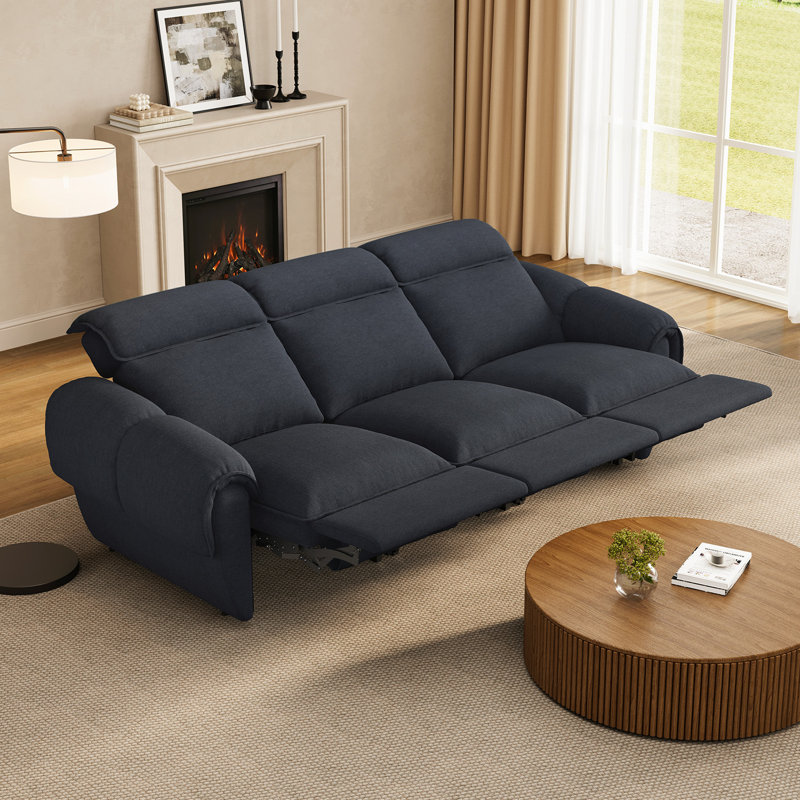 Canapé modulaire inclinable électrique 3 places, 3 places avec 3 fauteuils inclinables, Gris foncé