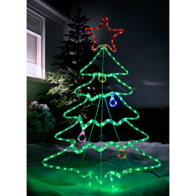 Pre-Lit Christmas Tree Rope Lighted Display