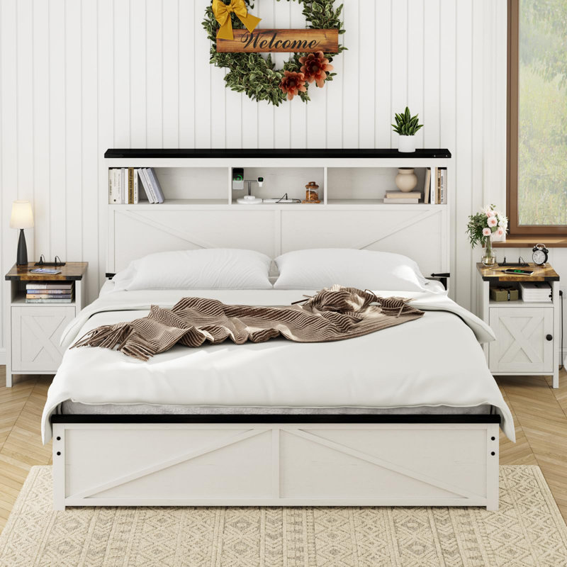 Table de chevet Kennesha, Blanc antique