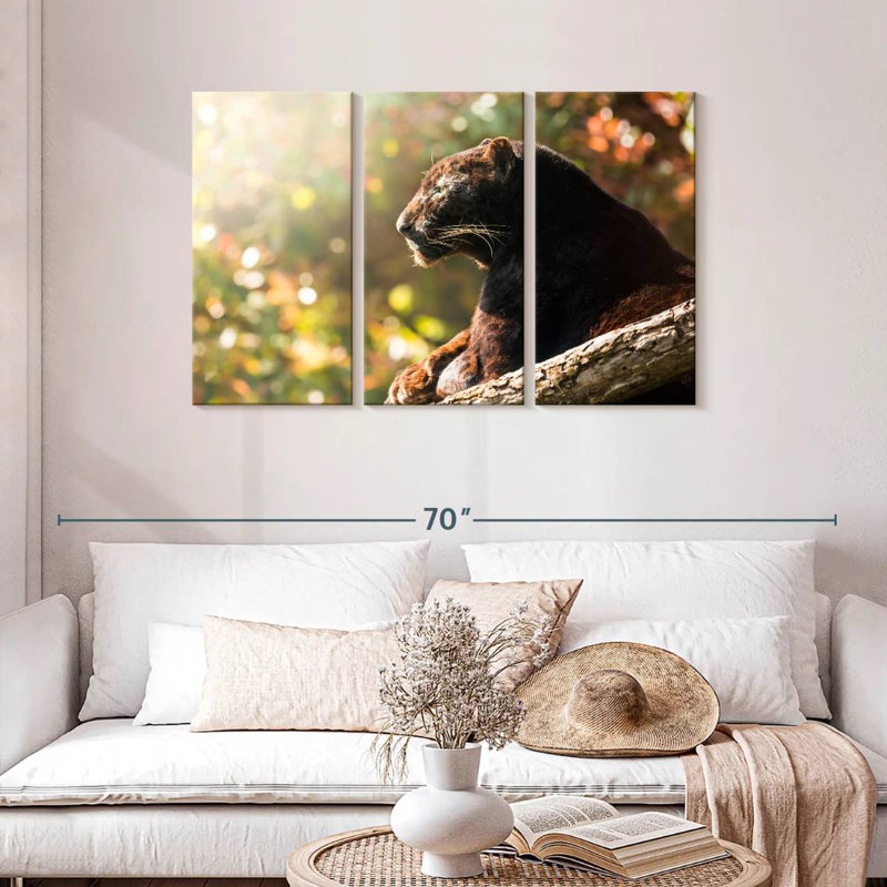 Brampt Resting Black Panther, 28" H x 45" W