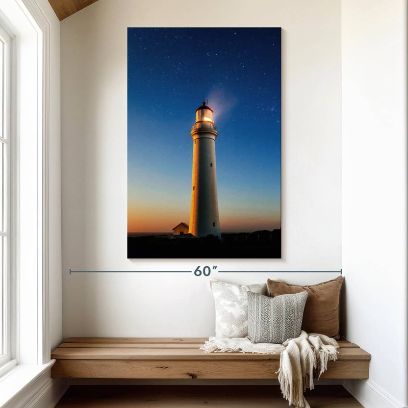 Beauté du phare de nuit, H 51 po x l 34 po