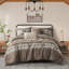 Literie 5 pièces, rayure à chevrons, très grand / très grand, brun, très grand lit, coussins décoratifs,