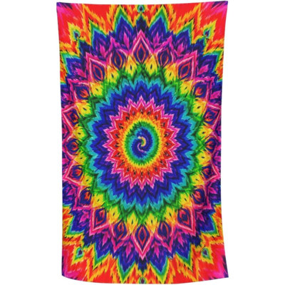 Serviette de plage colorée en microfibre colorée pour homme Mandala