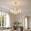 Élégant lustre en cristal doré de 31 po-129457820-129457822-129457823