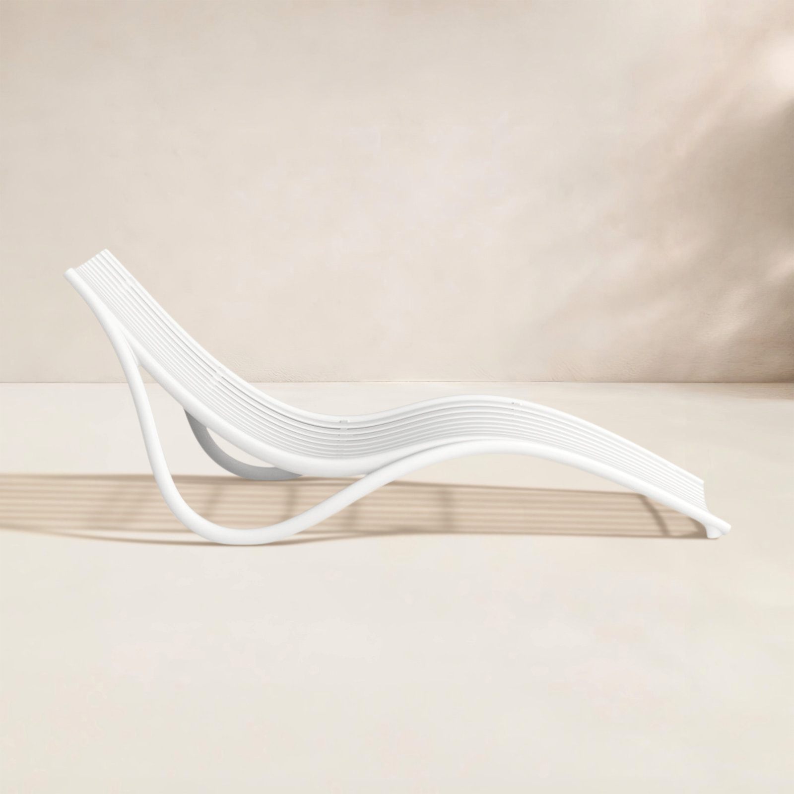 Ibiza Plastic Outdoor Chaise Lounge, White