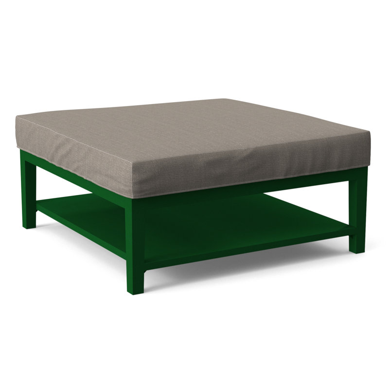 Hammond Square Ottoman, Antique Black Finish, Stone Crypton Performance; 0884-83