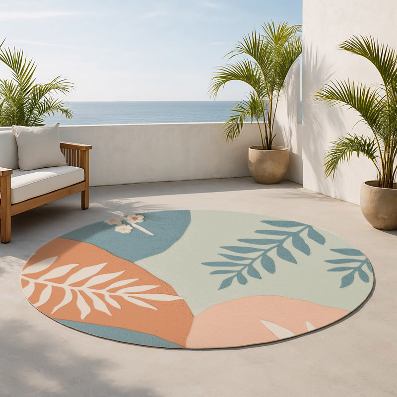 Tapis intérieur et extérieur Lily Shadows, Rond 5 pi