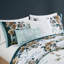 Très grand / très grand lit - Édredon floral en coton avec coussins décoratifs, rembourrage, plissé lavable à la machine