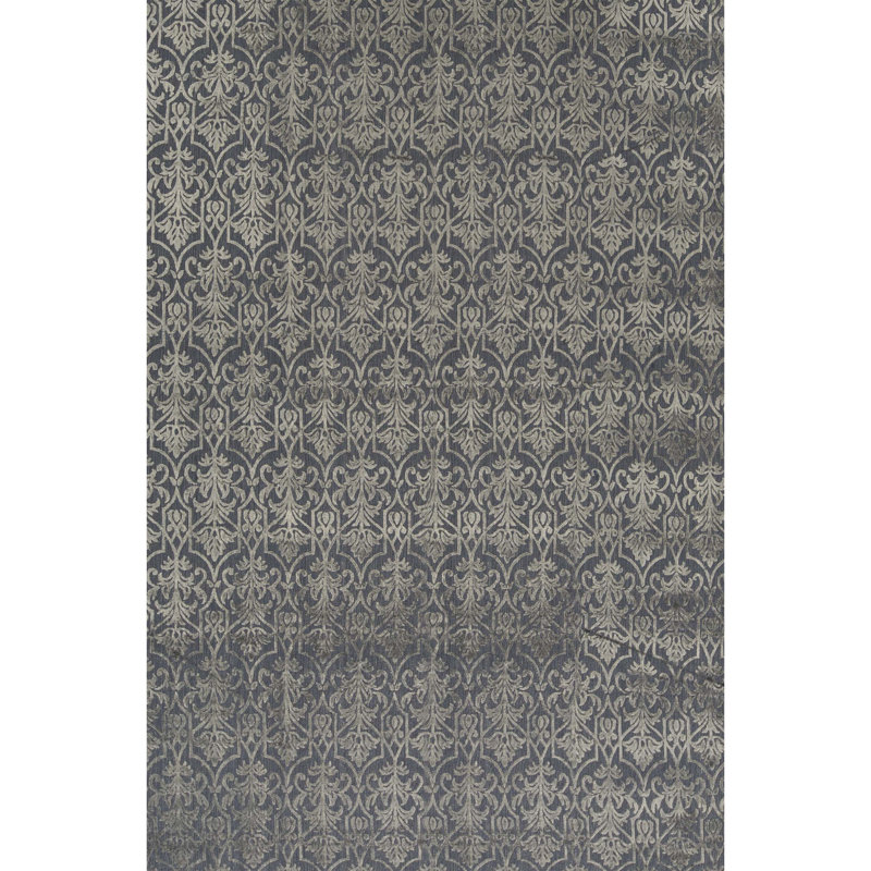 Damask Area Rug in Dark Blue