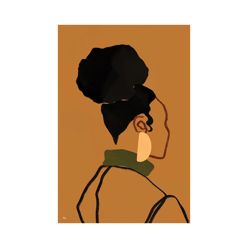 Gina par Bria Nicole-impression d’art graphique, H 12 po x l 8 po x P 0,75 po, Toile tendue, Pas de tapis