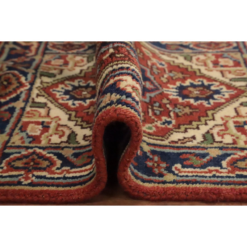 Orange Wool Medallion Traditional Foyer Rug 2x3