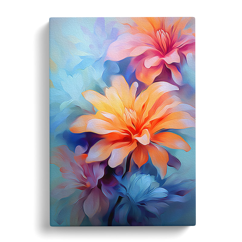 Floral Digital - Wrapped Canvas Print, 50cm H x 35cm W x 3cm D