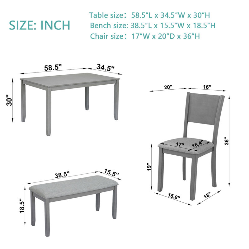 6 Piece Kitchen Dining Set