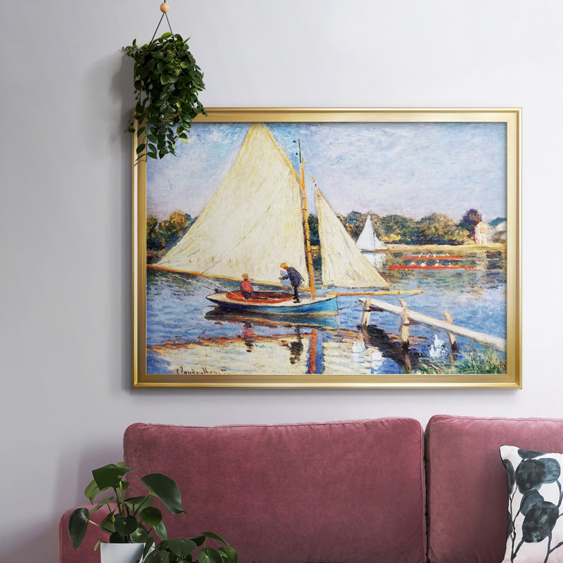 Boaters At Argenteuil, 1874, reproduction d'art sur toile, H 18 po x l 26 po x P 1,5 po, Or